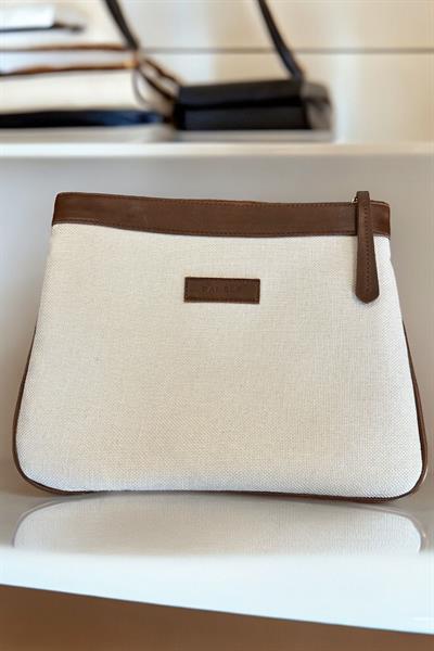 Kanvas Kahve Özel Tasarım Kadın Portföy & Clutch Çanta