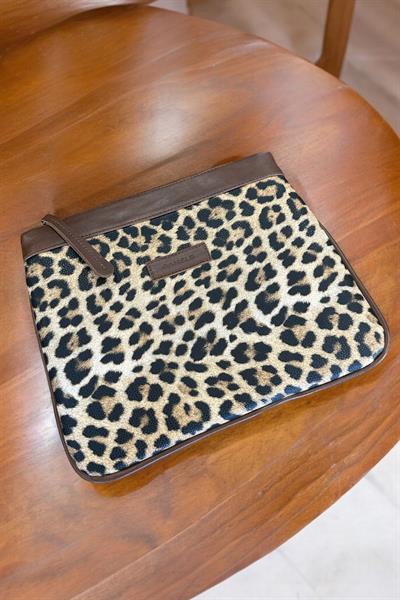 Leopar Özel Tasarım Kadın Portföy & Clutch Çanta