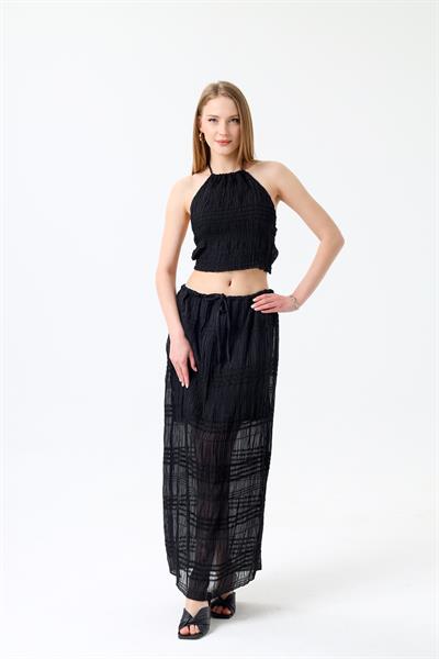 Boho  Gipeli Şifon  Büstiyer Etek Takım
