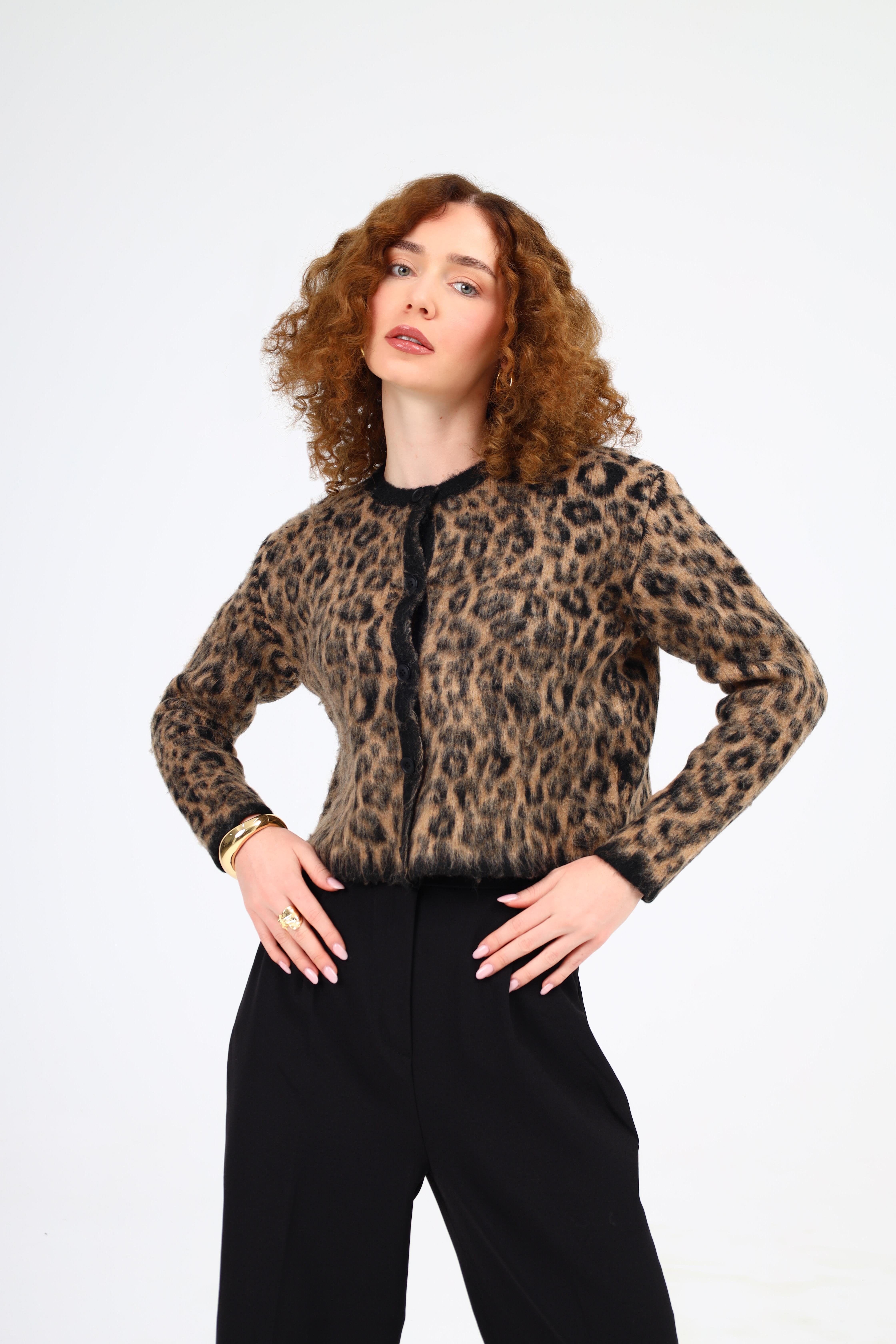 Dilek Aydın Atelier Leopar Desenli Yumoş Hırka