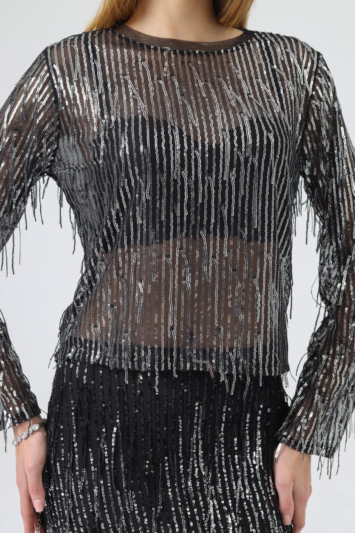 Pullu Büstiyer Etek Takım