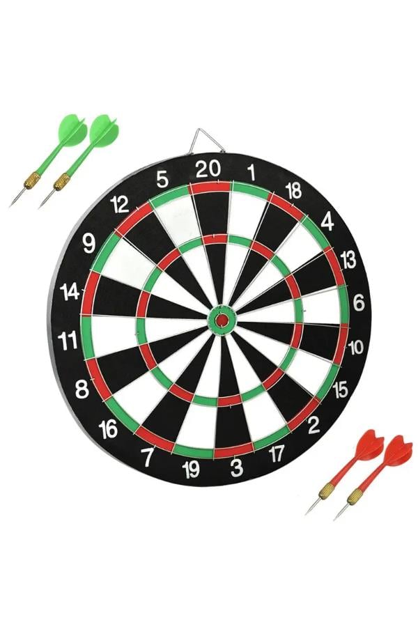 36 cm Çantalı Çift Taraflı Ahşap Çelik Dart Seti