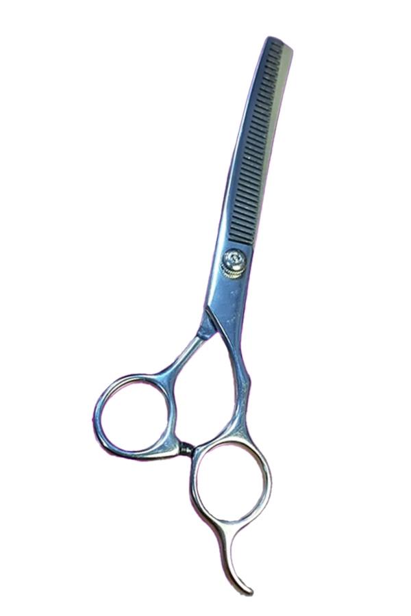 7 İnç Kavisli Tüy Toplama Kesme Dişli Evcil Hayvan Tıraş Makası - Grey