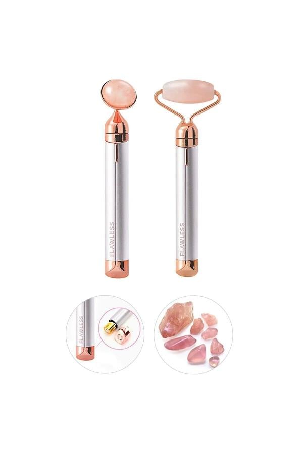 Flawless Stone Çift Başlıklı Pilli Titreşimli Yüz Bakım Cihazı
