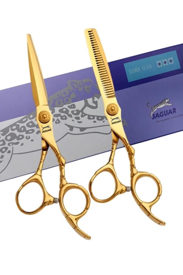 JGS 853 Gold Dış Bükey Set 2li Kutulu Profesyonel Berber Kuaför Makas Seti 