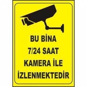 SONSAN UYARI LEVHALARI ''BU BİNA 7/24 ….'' PVC 25*35