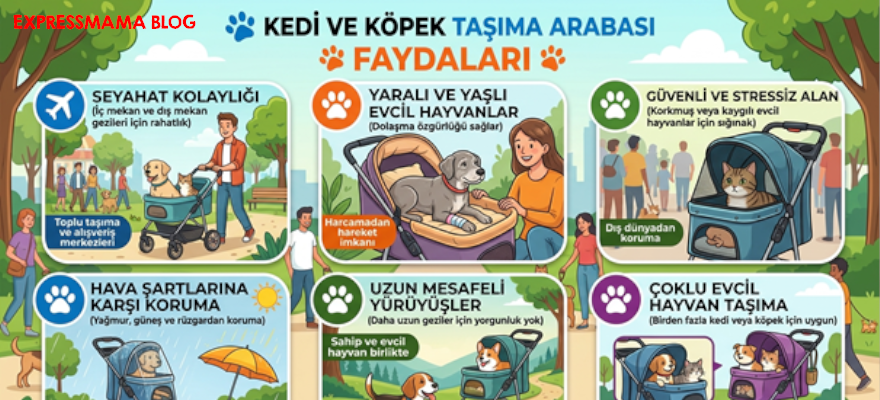Seyahatlerde Büyük Kolaylık Artık Evcil Dostunuzu Taşımak Zor Değil! Kedi Ve Köpek Taşıma Arabası Nedir? Ne İşe Yarar?
