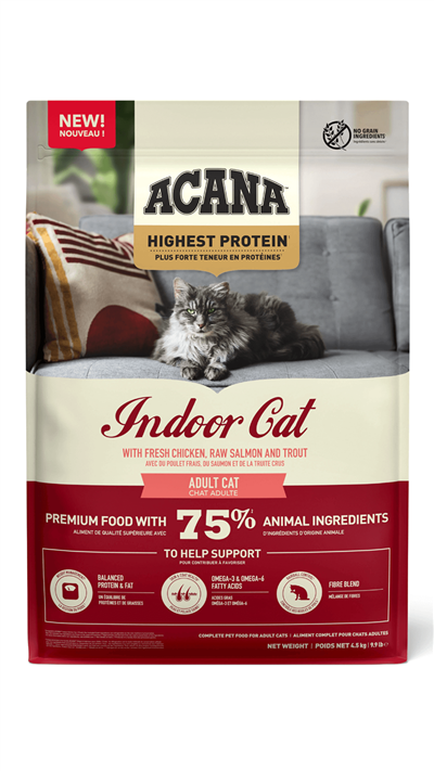 Acana Indoor Yüksek Proteinli Tavuk ve Balıklı Kedi Maması 4,5kg