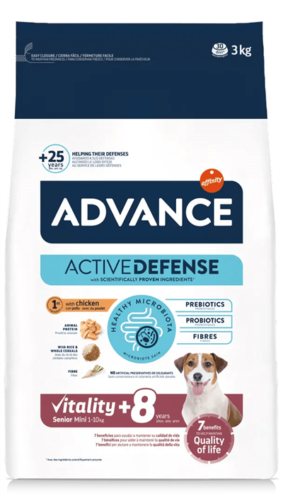 Advance Mini Senior Tavuklu ve Pirinçli Yaşlı Köpek Maması 3kg