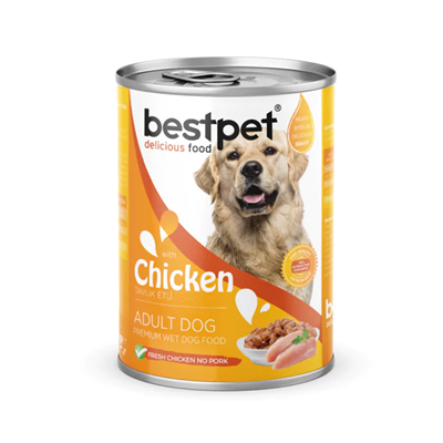 BestPet Sos İçinde Parça Tavuk Etli Yetişkin Köpek Konservesi 400gr