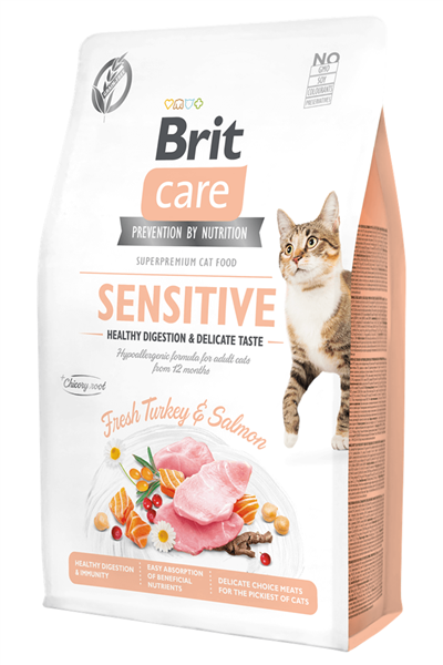 Brit Care Birt Care Sensitive Fresh Hypoallergenic Yetişkin Hindili ve Somonlu Kedi Maması 2 Kg