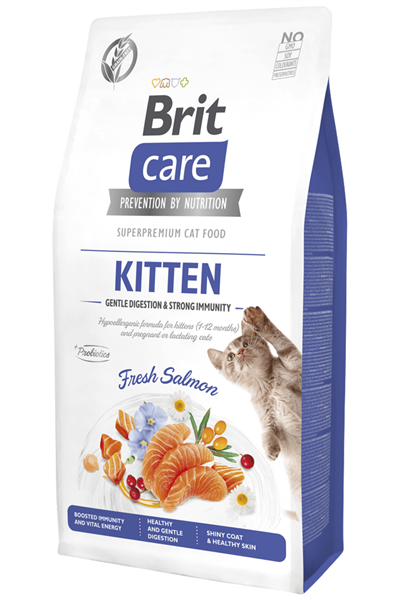 Brit Care Gentle Digestion & Strong Immunity Somonlu Tahılsız Yavru Kedi Maması 7 Kg