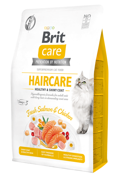 Brit Care Haircare Hypo-Allergenic Deri ve Tüy Sağlığı için Tahılsız Yetişkin Kedi Maması 2 Kg