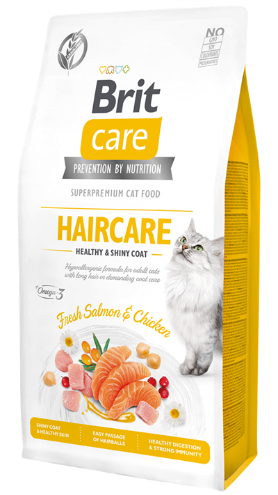 Brit Care Hipoalerjenik Haircare Tavuk Ve Somonlu Tahılsız Yetişkin Kedi Maması 7 Kg