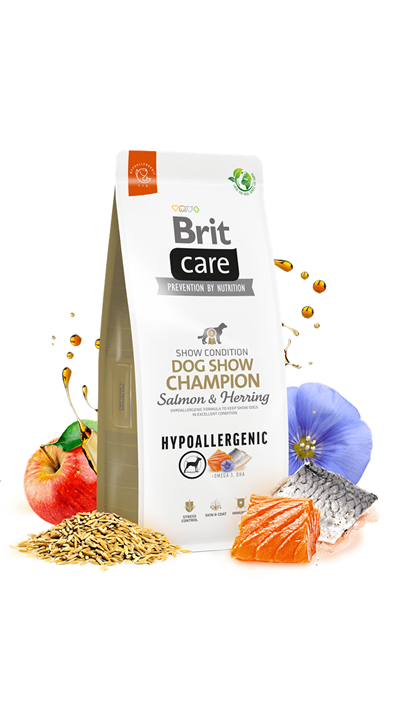 Brit Care Hypo-Allergenic Dog Show Champion Somon ve Ringa Balıklı Yetişkin Köpek Maması 12kg