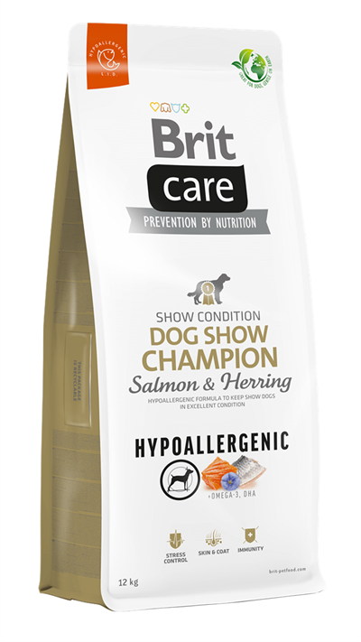 Brit Care Hypo-Allergenic Dog Show Champion Somon ve Ringa Balıklı Yetişkin Köpek Maması 12kg