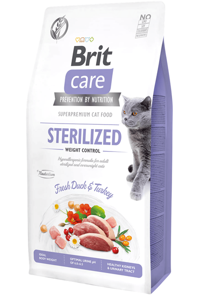 Brit Care Hypo-allergenic Kilo Kontrolü Için Ördekli Tahılsız Kısırlaştırılmış Kedi Maması 7 kg