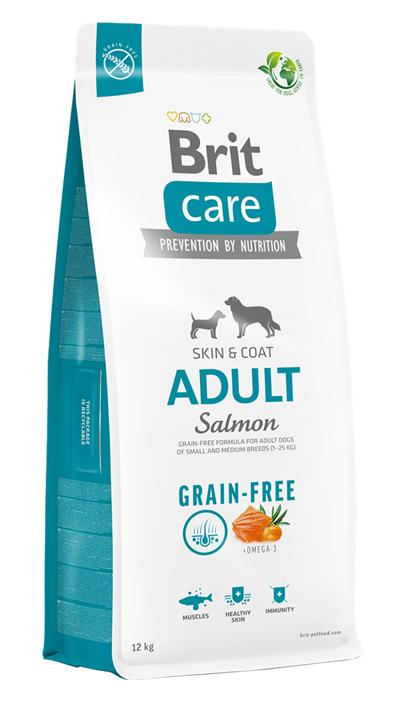 Brit Care Skin & Coat Tüm Irklar için Somonlu Tahılsız Yetişkin Köpek Maması 12kg