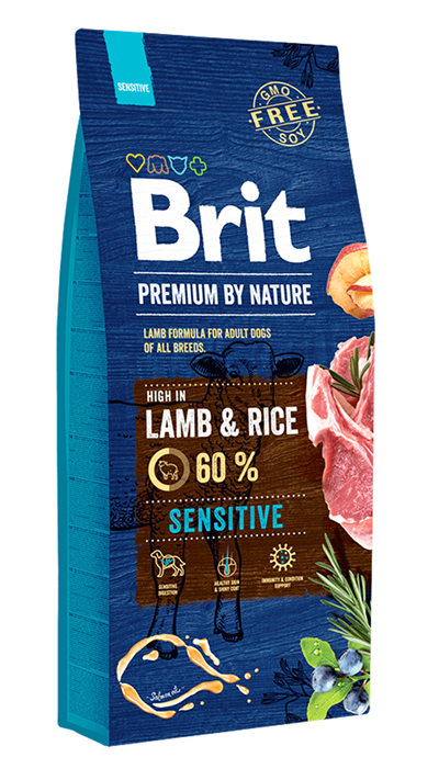 Brit Premium Nature Sensitive Kuzulu ve Pirinçli Yetişkin Köpek Maması 15kg