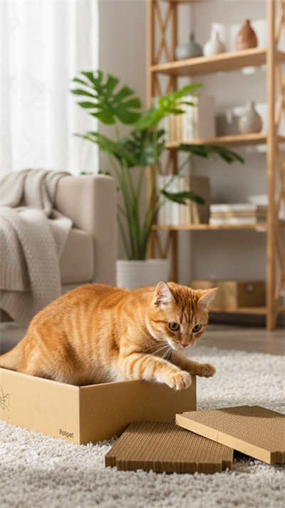 Case Yeniden Doldurulabilir Karton Kedi Tırmalama Kutusu (44 x 25 x 12,5 cm)