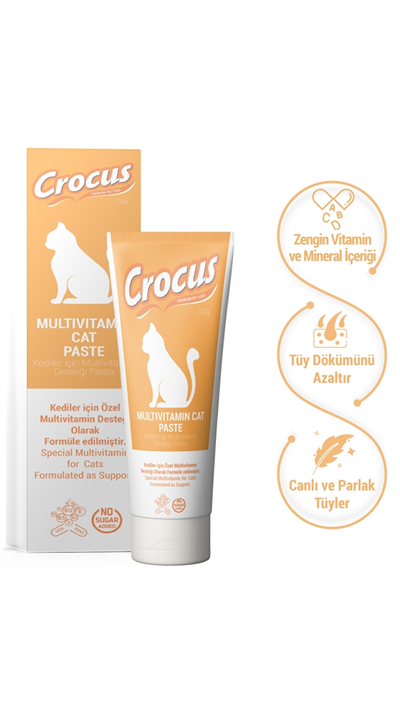 Crocus Multivitamin Kedi Malt Macunu 100 Gr