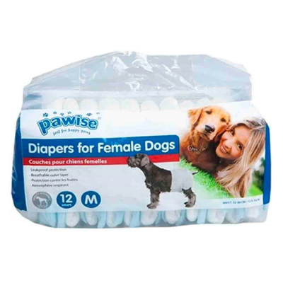 Pawise Dişi Köpek M Çiş Bezi Bebek Bezi Bel 32-48cm 12.5-19 İnç 12li Beyaz