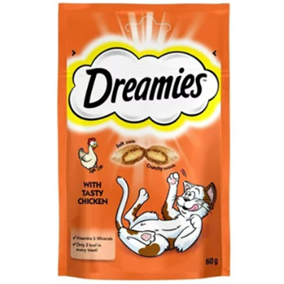 Dreamies İç Dolgulu Tavuklu Kedi Ödül Bisküvisi 60 gr