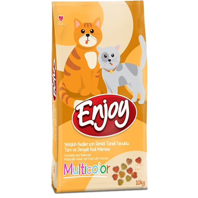 Enjoy Renkli Tavuklu Yetişkin Kedi Maması 10 KG