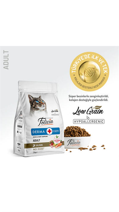 Felicia Hipoalerjenik Kolejen Destekli Somonlu Yetişkin Kedi Maması 5kg