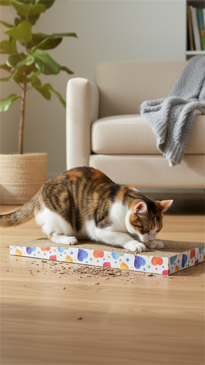 Fluff Yıldızlı & Kalpli Karton Kedi Tırmalama Tahtası 43,5 x 21 x 4 cm