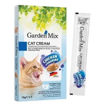 Garden Mix Taurin ve Tavuklu Krema Kedi Ödül Maması 15gr (5li)