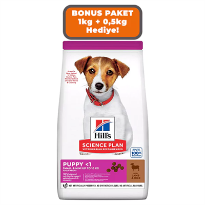 Hills SCIENCE PLAN Kuzulu Küçük Irk Yavru Köpek Maması 1kg+0,5kg HEDİYE!