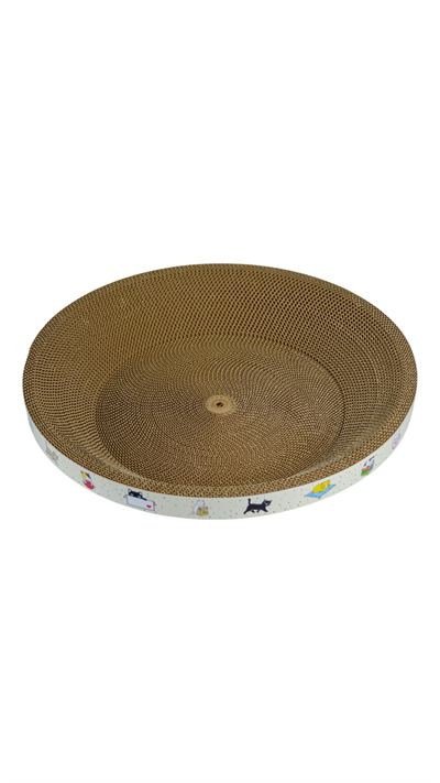 Moon Karton Kedi Tırmalama Yuvarlak Kedi Yatağı 45 cm × 9 cm