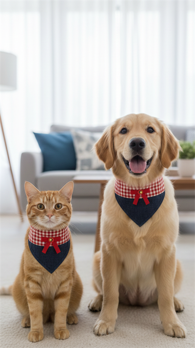 Kedi ve Köpek Blue Jean Fular Tasma