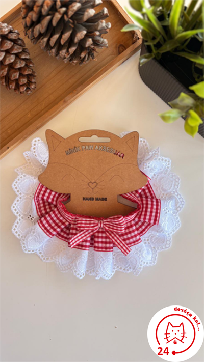 Kedi ve Köpek Noel Dantelli Tasma Yılbaşı Dantelli Tasma