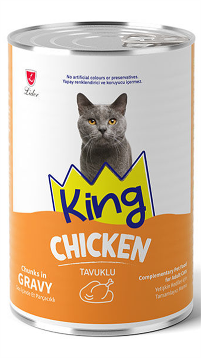 KING SOS İÇİNDE ET PARÇACIKLI TAVUKLU KEDİ 400GR