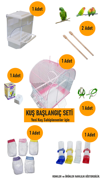 Kuş Başlangıç Seti Kuş Bakım Seti Kuş Kafesi