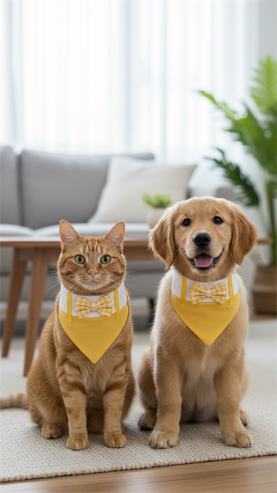 Kedi ve Köpek Limon Fular Tasma