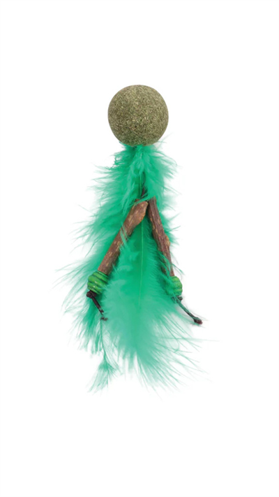 M-Pets Catnipli Tüylü Top Kedi Oyuncağı 11,5cm (Yeşil)