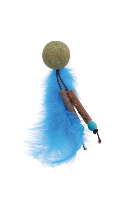 M-Pets Catnipli Tüylü Top Kedi Oyuncağı 18cm (Mavi)