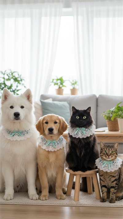 Kedi ve Köpek Menekşe Dantel Tasma