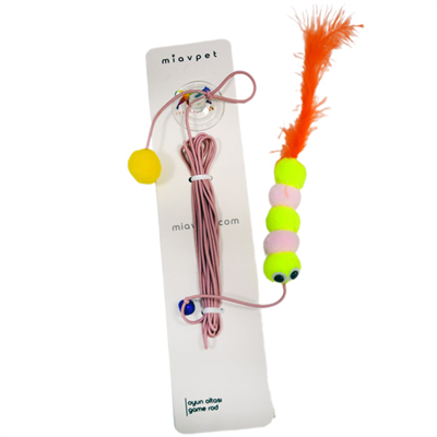 Miavpet Elastik Kendinden Yapışkanlı Renkli Kedi Oyun Oltası Kedi Oyuncağı Yapışkanlı Olta Eğitim Oyuncağı 25105
