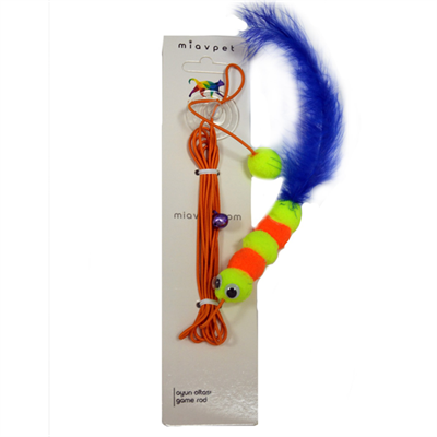Miavpet Elastik Kendinden Yapışkanlı Renkli Kedi Oyun Oltası Kedi Oyuncağı Yapışkanlı Olta Eğitim Oyuncağı 25108