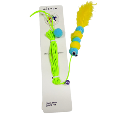 Miavpet Elastik Kendinden Yapışkanlı Renkli Kedi Oyun Oltası Kedi Oyuncağı Yapışkanlı Olta Eğitim Oyuncağı 25112