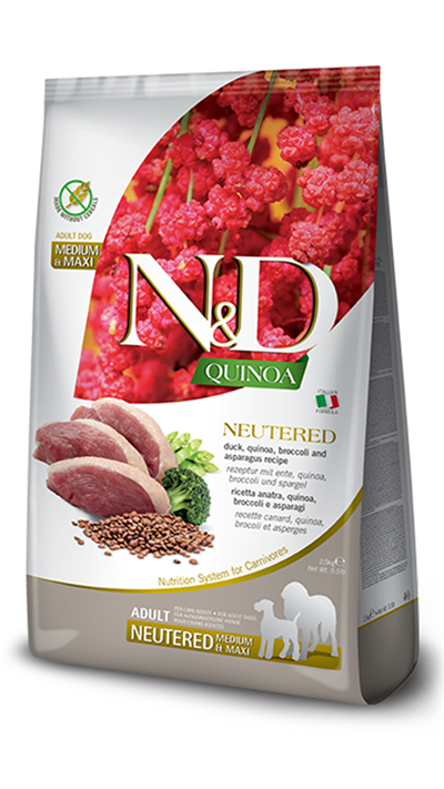N&D Quinoa Ördek Brokoli ve Kinoalı İdrar Yolları Destekleyici Medium Maxi Yetişkin Köpek Maması 12 Kg