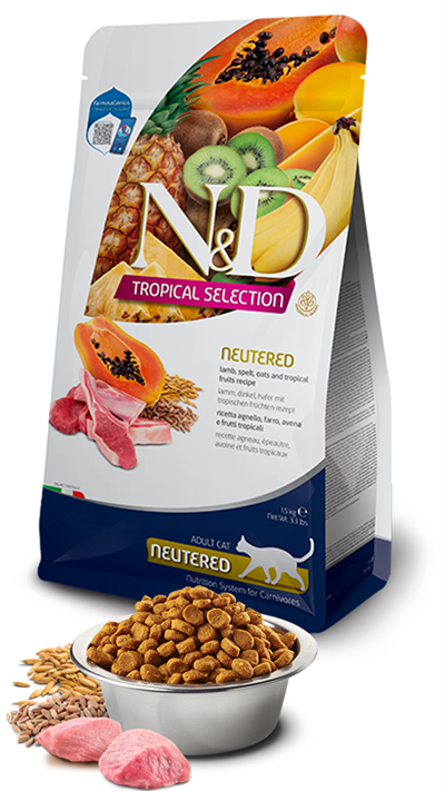 N&D Tropical Selection Kuzu Etli ve Tropikal Meyveli Kısırlaştırılmış Kedi Maması 10kg