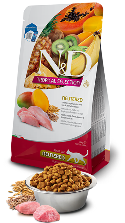 N&D Tropical Selection Tavuklu ve Tropikal Meyveli Kısırlaştırılmış Kedi Maması 10kg