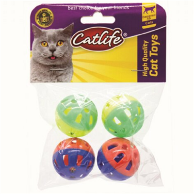 Ovisso Kediler için Zilli Plastik 4lü Top Oyuncak