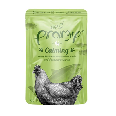 Pramy Calming Jöle İçinde Tavuk Etli ve Somonlu Kedi Konservesi 70gr