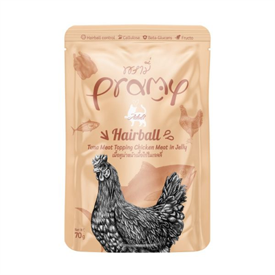 Pramy Hairball Jöle İçinde Ton Balıklı ve Tavuk Etli Kedi Konservesi 70gr